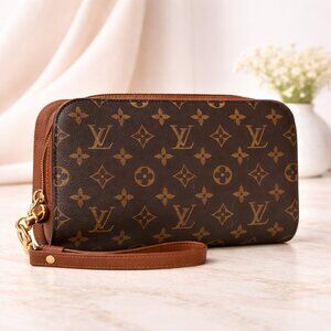 Authentic Louis Vuitton Orsay Monogram Clutch Wristlet | LV Canvas Vintage Bag